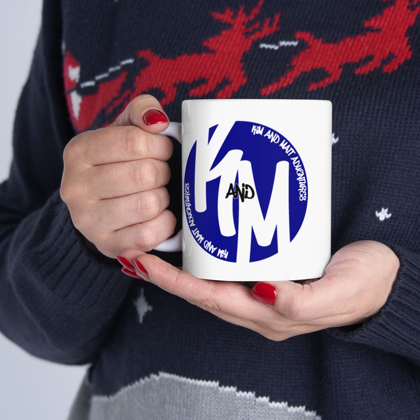 Kim and Matt Adventures Logo Mug, Ceramic Coffee Cup | 11oz or 15 oz