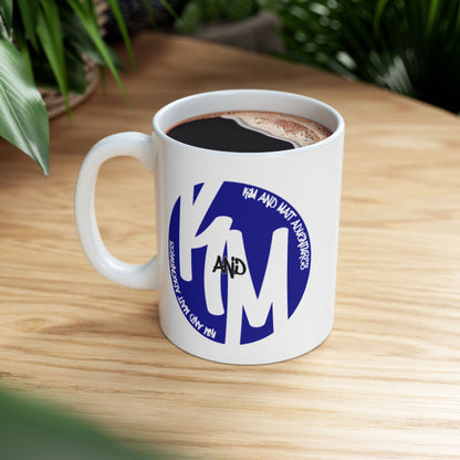 Kim and Matt Adventures Logo Mug, Ceramic Coffee Cup | 11oz or 15 oz